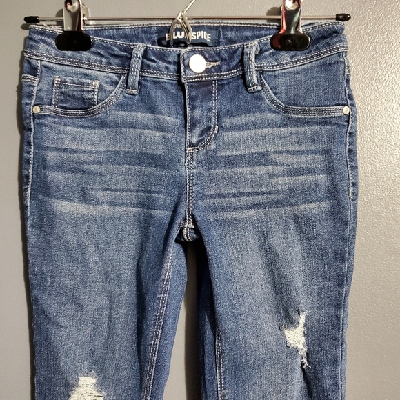 Blue Spice Girls Jeans Distressed Skinny Size 8 - Picture 2 of 7